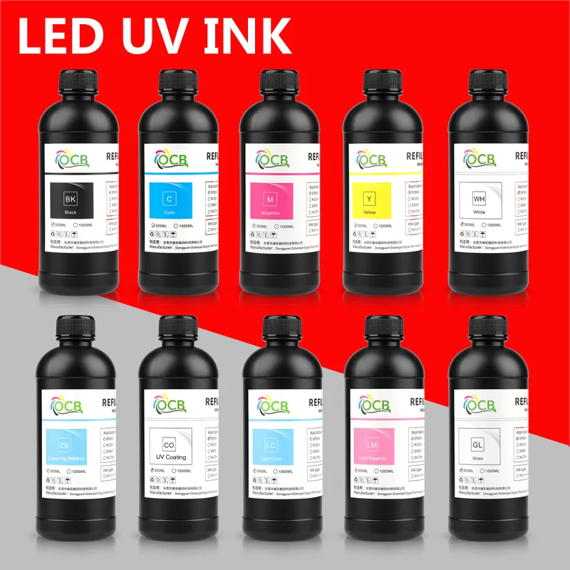 500ml LED UV Ink for Epson UV ink For Epson L800 L805 L1800 TX800 XP600 R1390 1400 4800 4880 7800 7880 XP300 R290 R330 DTF