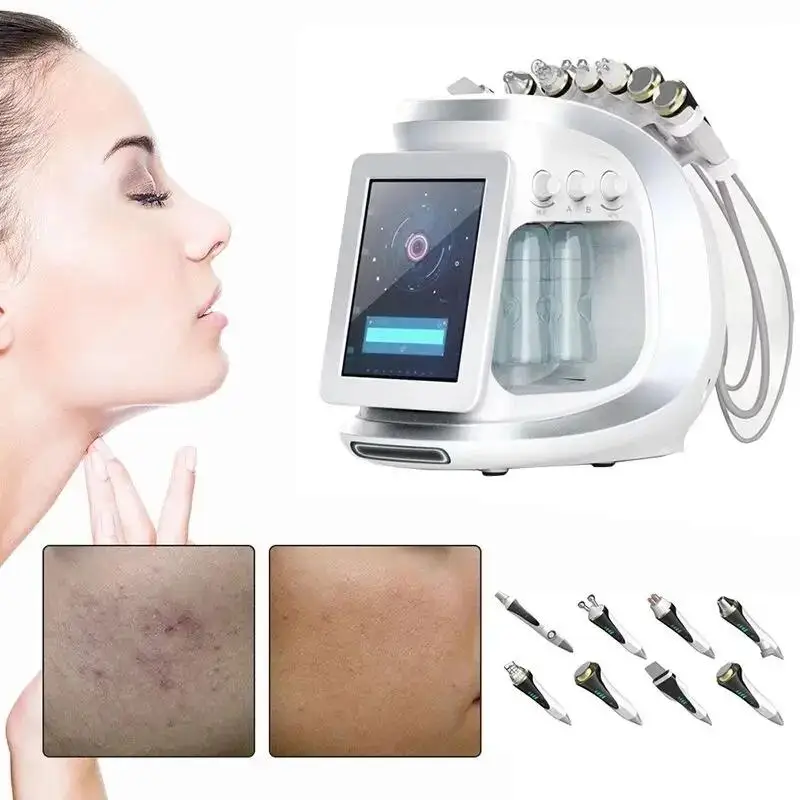 

Portable 8 in 1 Aqua Skin Care Facial Peeling RF BIO Oxygen Jet Water Skin Scrubber Diamond Microdermabrasion machine