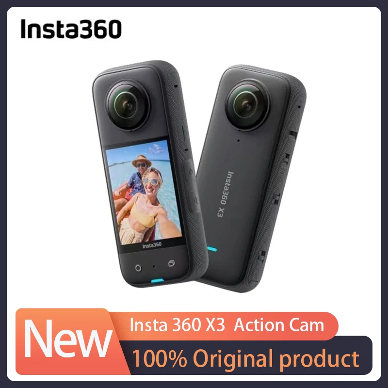 Insta360 X3 – A Waterproof 360-Degree Action Camera Featuring 1/2-Inch 48MP Sensors, 5.7K 360 Active HDR Video Resolution, 72MP