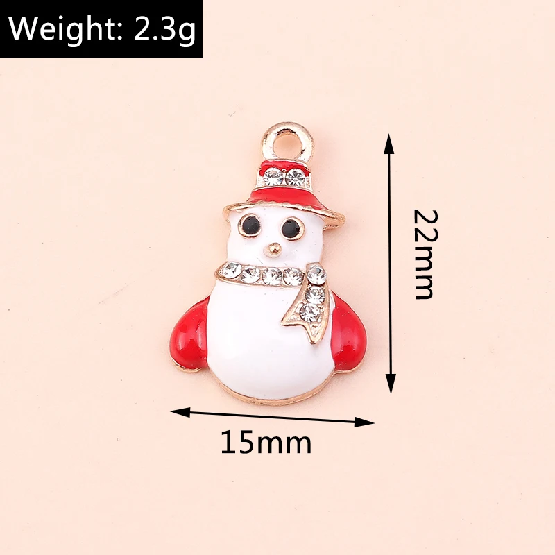 Duarte 20 Teile/los Nette Emaille Weihnachten Schneemann Charms Anhänger für Schmuck Machen Tropfen Ohrringe Halsketten DIY Handwerk Zubehör – Detail 9