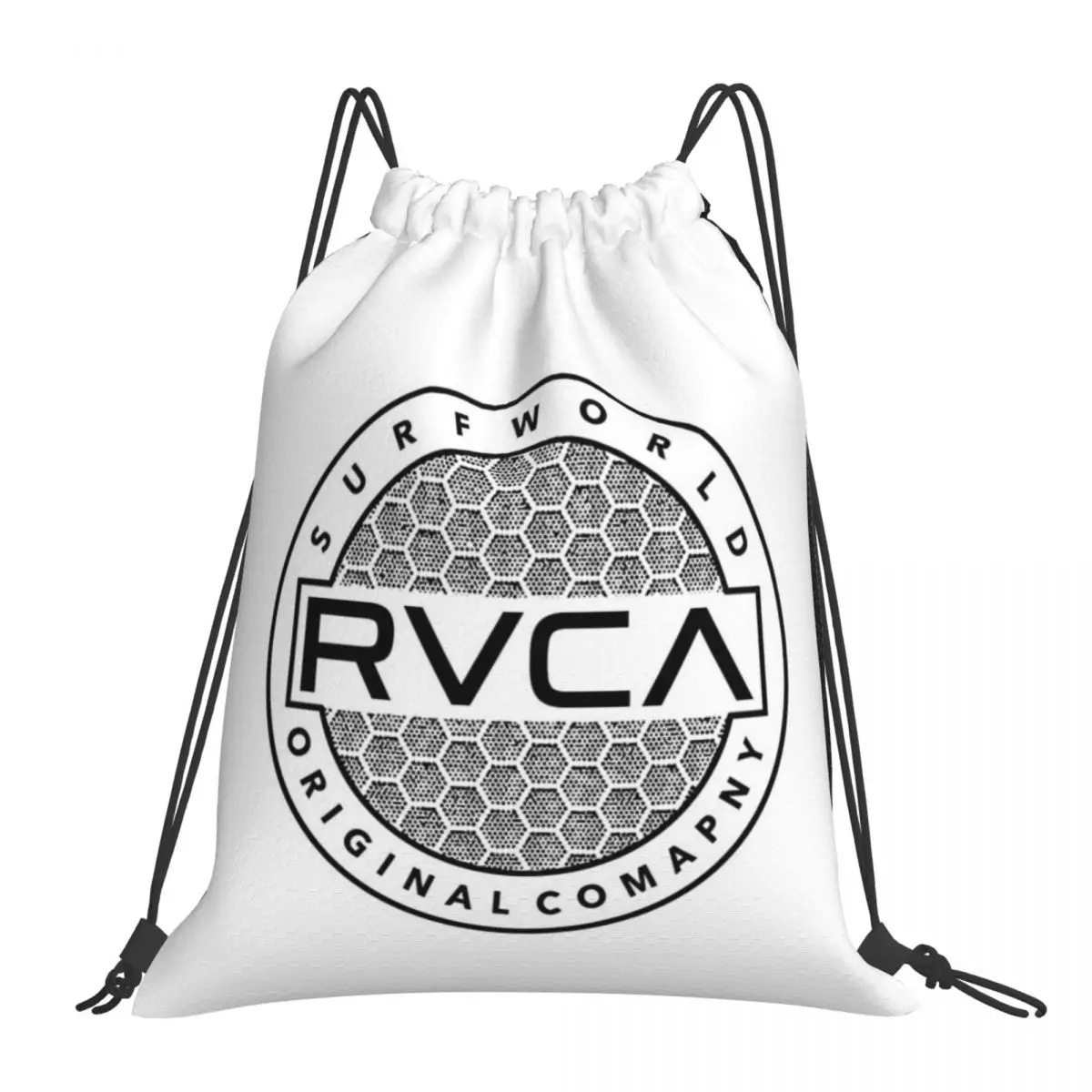 

Черный квадратный рюкзак Rvca, портативные сумки на шнурке, карманная спортивная сумка, сумка для книг для мужчин, женщин, студентов