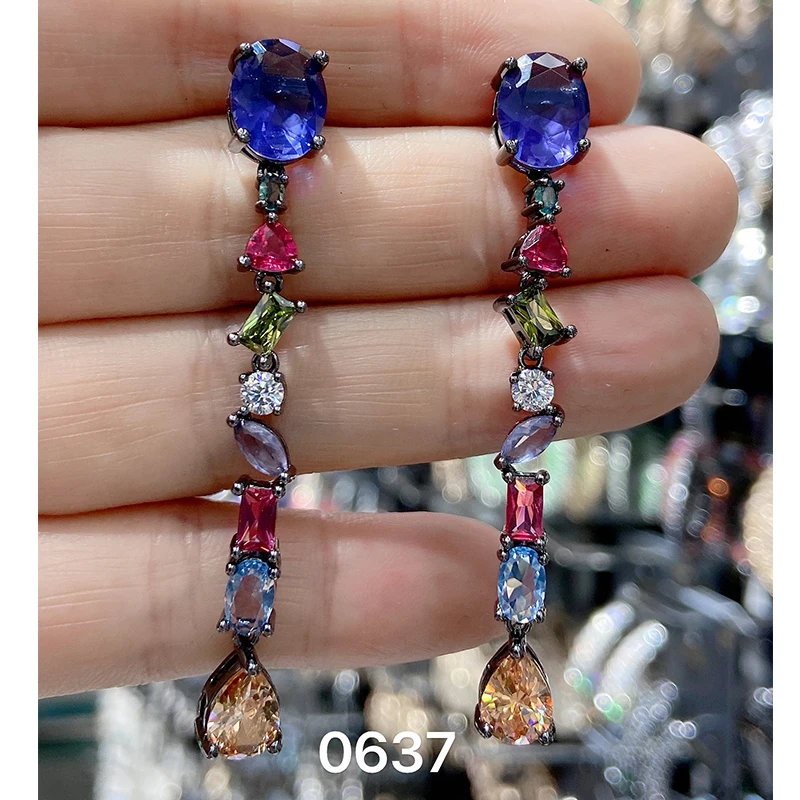 

Luxury Cubic Zirconia Gorgeous Leaf Long Dangle Drop Earrings for Women Bridal Wedding Party Jewelry Gift Female