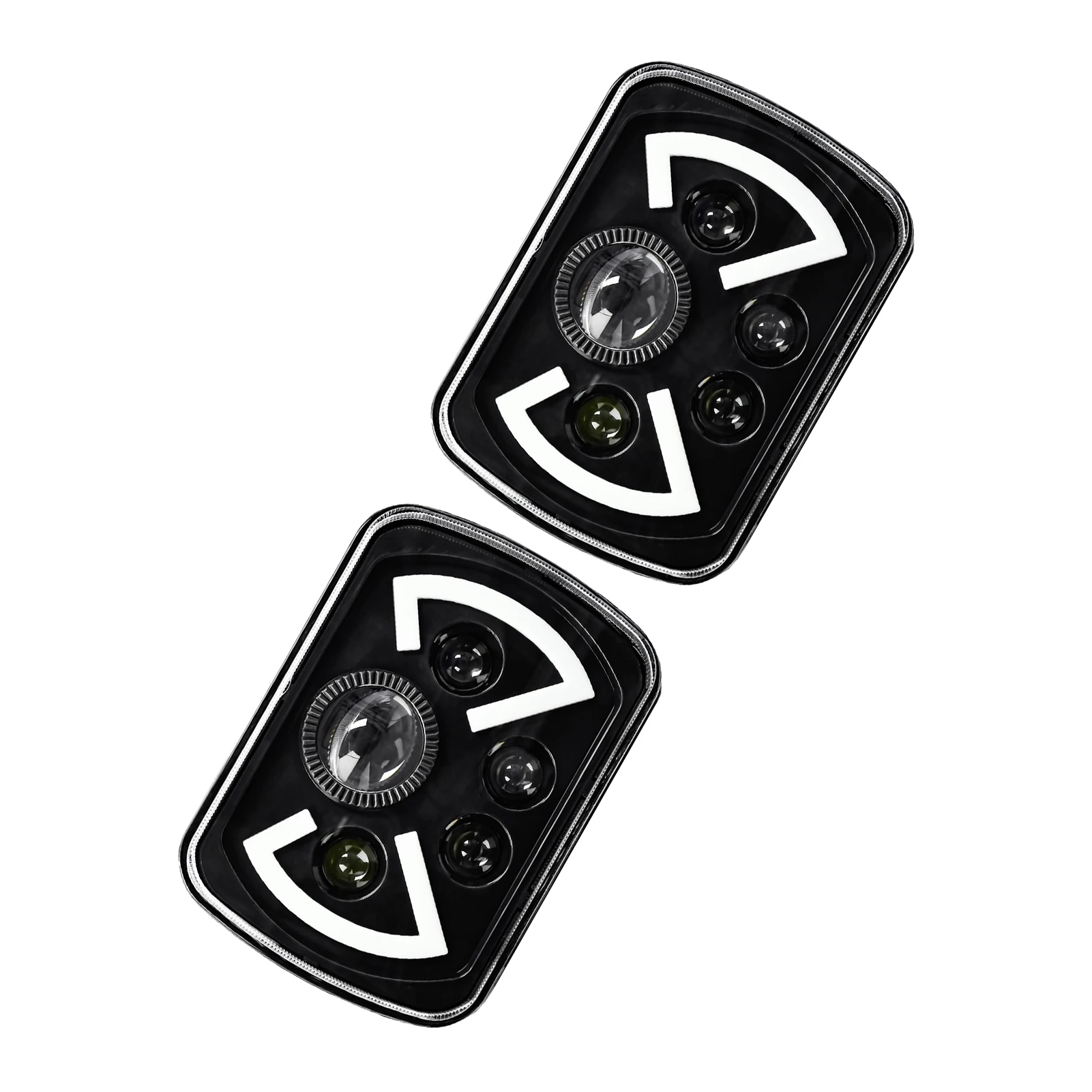 2PCS 7인치 LED 헤드라이트, 5x7'' 7x6'' 직사각형 LED 헤드라이트(하이/로우 빔, DRL, 방향지시등 포함) 지프 체로키용 교체품