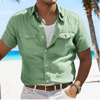 Men's Short Sleeve Cotton Shirt 1