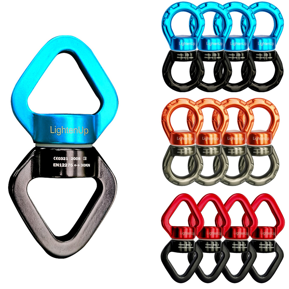 Wholesale 30KN Outdoor Rock Climbing Carabiner Swivel Connector Universal Gimbal Ring Yoga Swing Hammock Rope Swivel Rotational