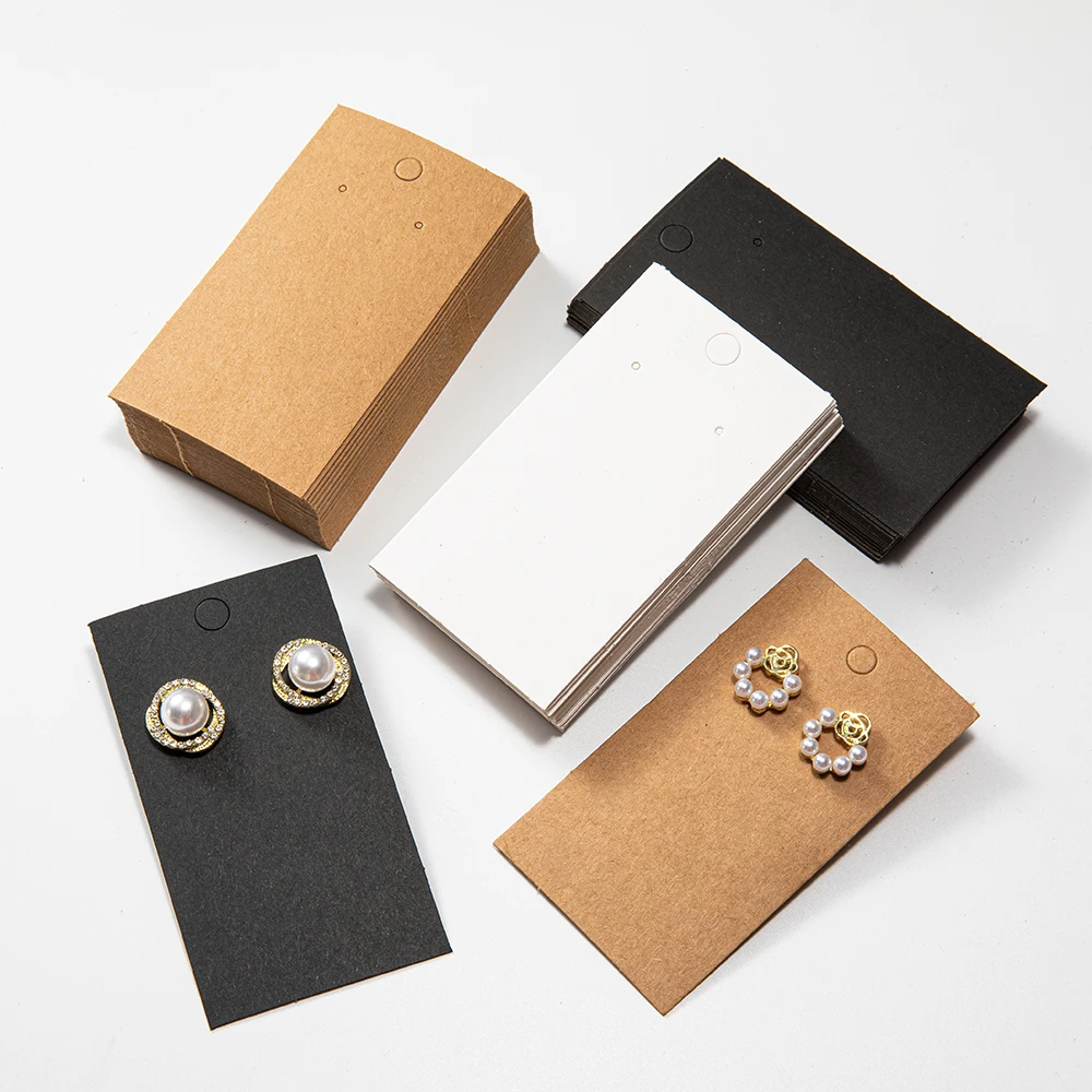 50 teile/los Ohrring hängen Halter leer Kraft papier Schmuck Display-Karten für DIY Schmuck Einzelhandel Display Verpackung Tag Großhandel – Detail 2