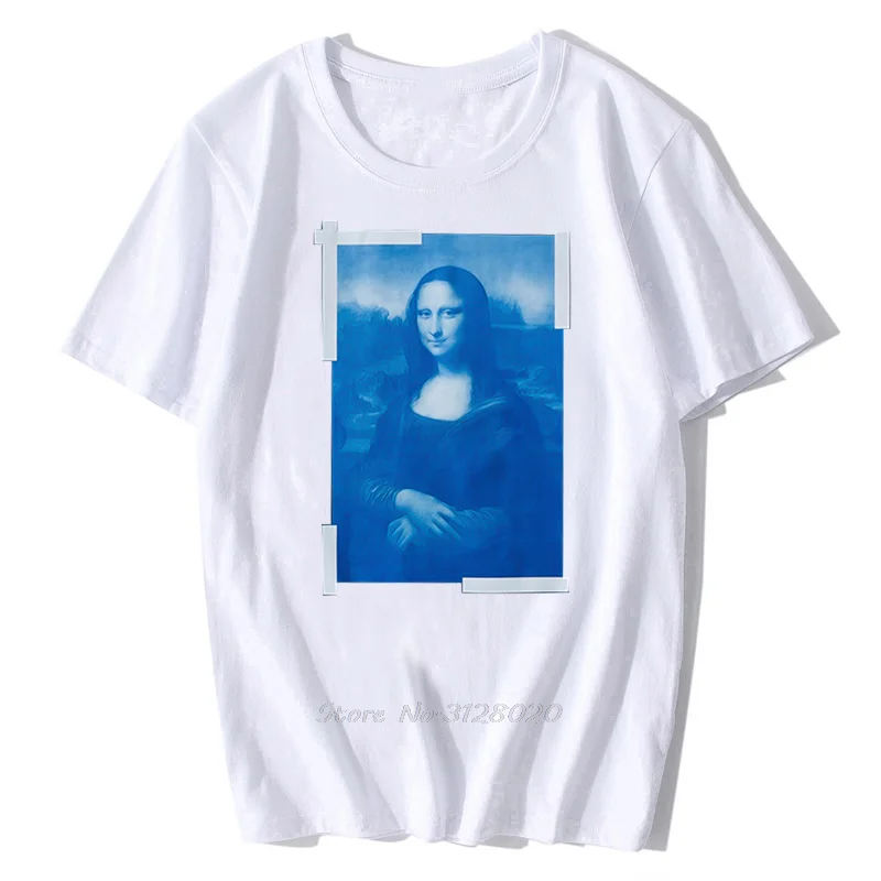 Mode Baumwolle Herren Mona Lisa Druck T Top Männer Sommer Luxus Designer T-shirt Casual T-Shirt Streetwear Harajuku – Detail 12