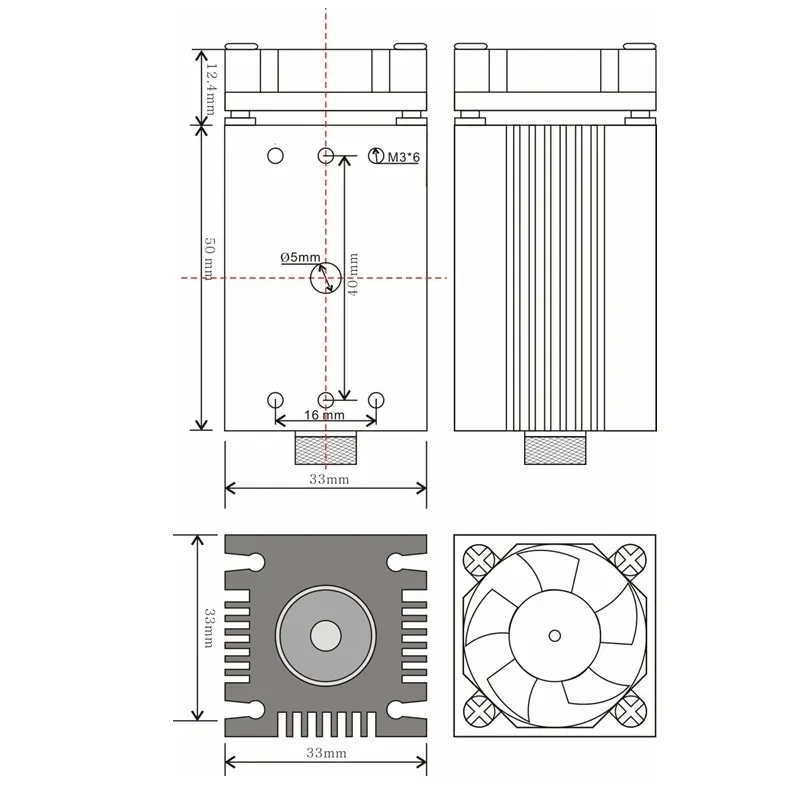 405nm 500mw/1000mw Blue-violet Laser Engraving & Cutting Module TTL/ PWM