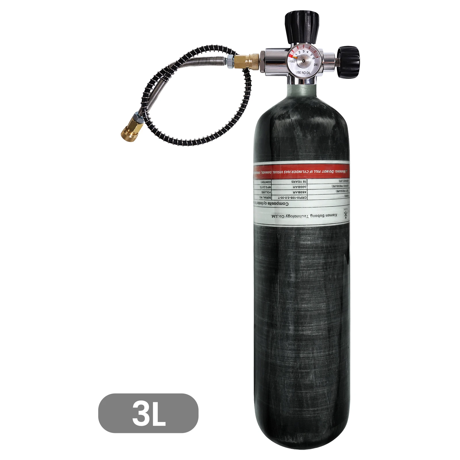 TUXING 300Bar 3L Carbon Fiber Cylinder 4500psi High Pressure Air Tank Scuba Divi