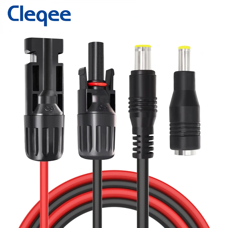

Cleqee T10030 + 31 Штекерный Разъем солнечной панели к 8 мм удлинительному кабелю адаптера постоянного тока 16 AWG с адаптером постоянного тока 5,5 мм x 2...