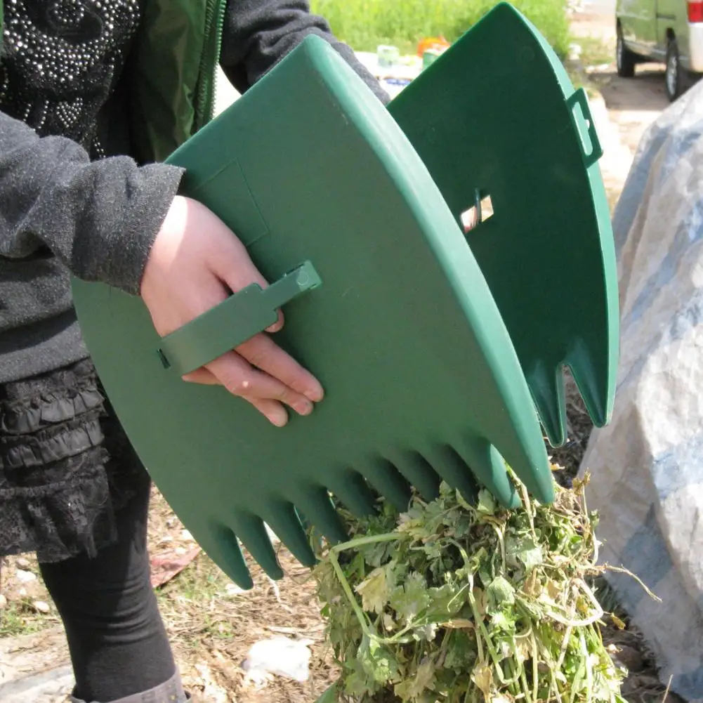 Leaf Rake Scoops Convenient Leaf Clip Home Garden Collector Grabs Tools Quiet Yard Work Rake 2Pcs Leaf Rake Scoops