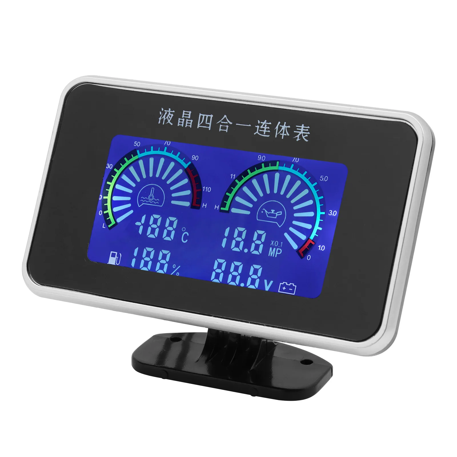 4in1 12V 24V 수온계, 유압계, 연료계, 전압계, 수온 센서(10mm), 유압 센서, 전압계