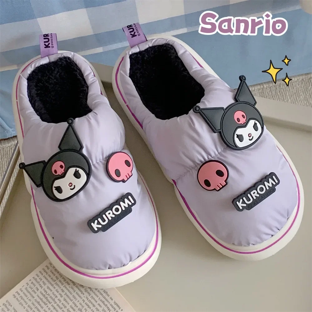 

HelloKitty Anime Kawaii Sanrio Plush Slippers New Cute Kuromi MyMelody Cinnamoroll Winter Warm Comfort Home Birthday Girl Gift