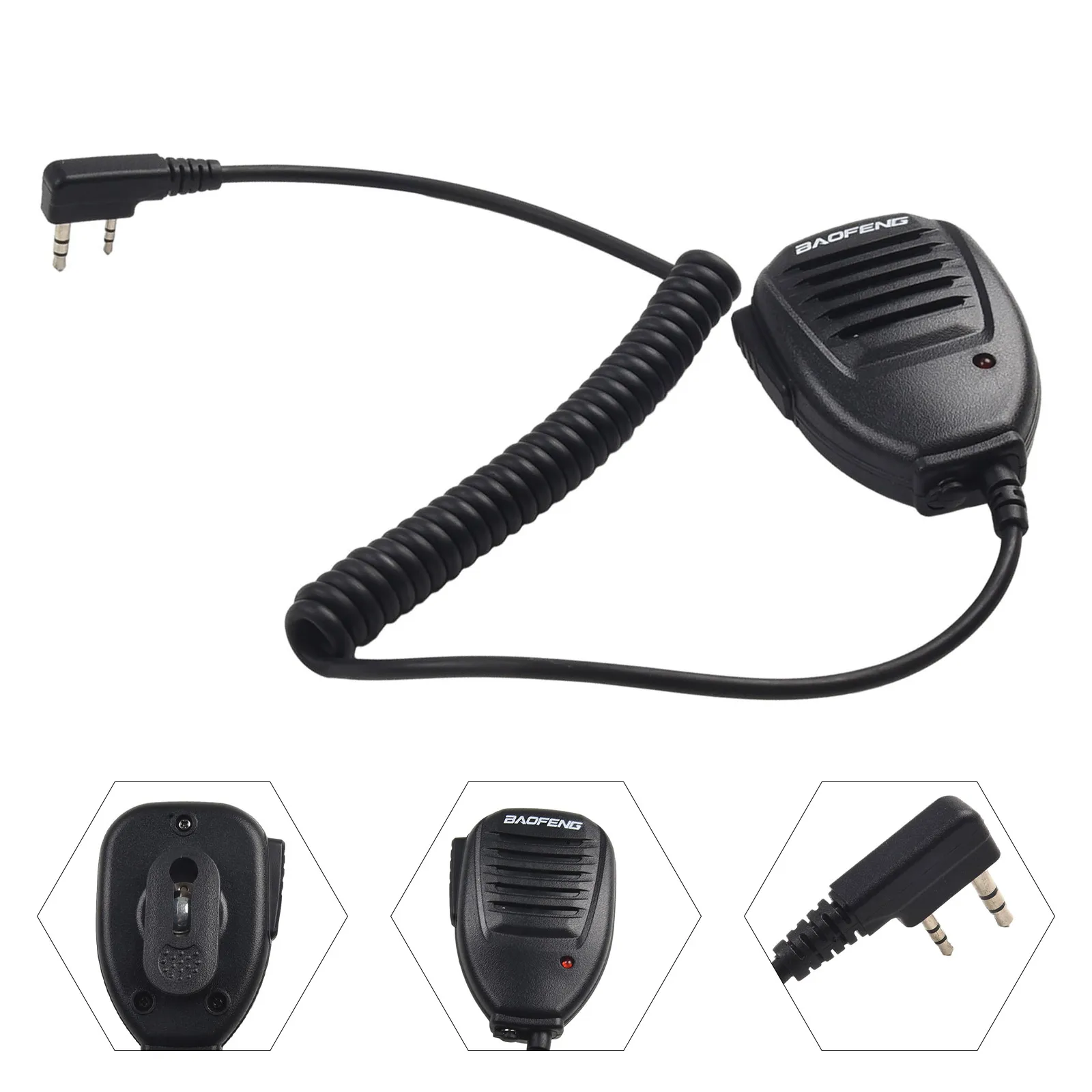 Durable Speaker Microphone Walkie-talkie 3.5mm 2.5mm Jack-BF-888S Black For Baofeng Handheld Mic Microphone Radio