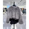 Spring Women's Cardigan Jacket Round Neck Pocket Fur Coat Solid Loose Suede Jacket Streetwear Vintag Outerwear 2