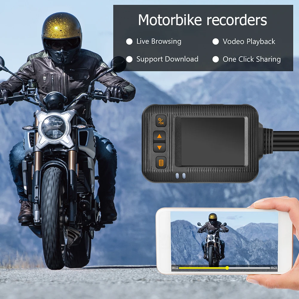 Dual 720P Motorcycle DVR Full Body Waterproof Moto Camera Dash Cam Front  Rear Driving Video Recorder Black Box - AliExpress