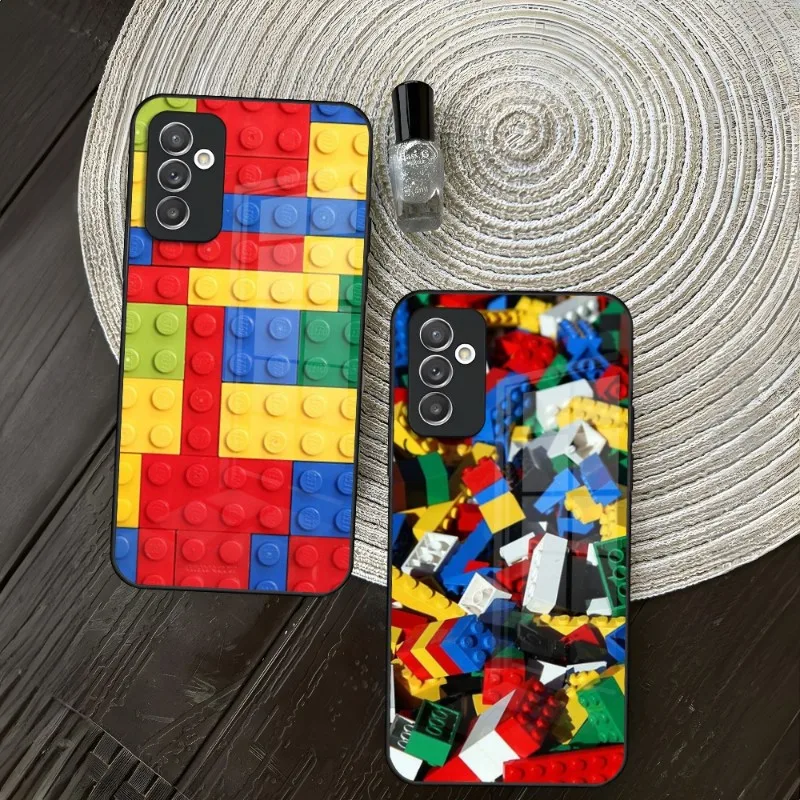 Giocattolo Building Blocks Custodia Colorata Per Telefono Kid Carino Per Samsung S30 S21 S23 S20 S22 Fe S10 E S9 Note 20 10 Pro Ultra Plus Glass