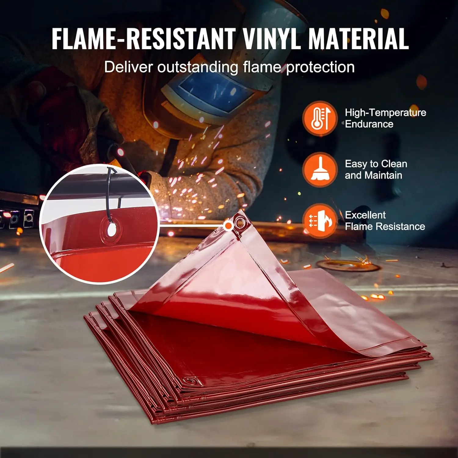 Fire Proof Flame Retardant Welding Blanket No Frame Welding Shield 1.74m*1.74m Anti UV Anti-UV Screens Curtain