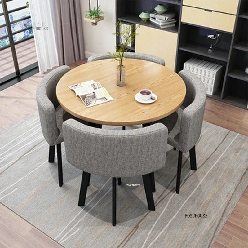 Small Apartment Study Dining Room Sets Reception Negotiation Restaurant Table Chair Coffee Shop Office Leisure Round Desk N