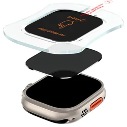 Ultra HD Clear Privacy Tempered Glass Screen Protector with Auto Alignment Tool Kit for Smartwatch Display Privacy (Series Ultra 49mm)