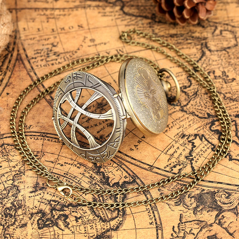 Creative Vintage Hollow Eye Pendant Quartz Watch Souvenir Sweater Chain Pocket Watch With Personality Gift quartz watch pocket watch