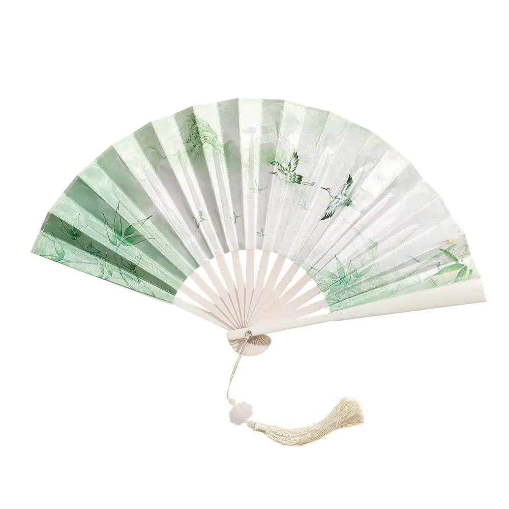 6 stili cinese giapponese ventaglio pieghevole colorato nappa ventilatore a mano stile elegante ventaglio femminile pieghevole seta Vintage R0x5