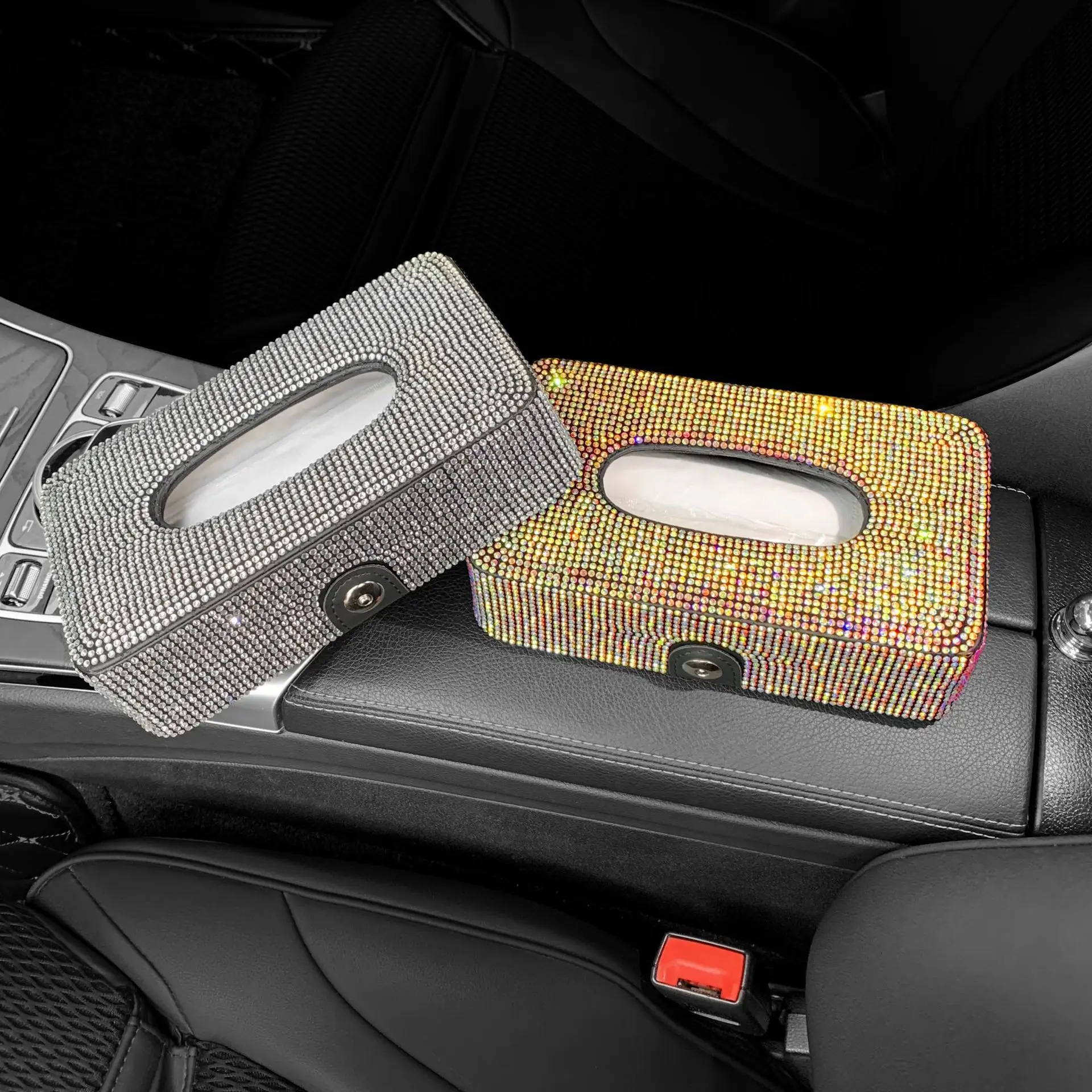 Car Tissue Box Holder Block-type Tissue Box for Center Console Armrest Seat Back Car Accessories car tissue holder tissue box car interior accessories