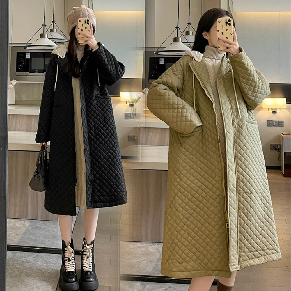 Winter Maternity Coats Pregnant Woman clothing Outerwear Long Loose Pregnancy photoshoot jackets Hooded korean fashion