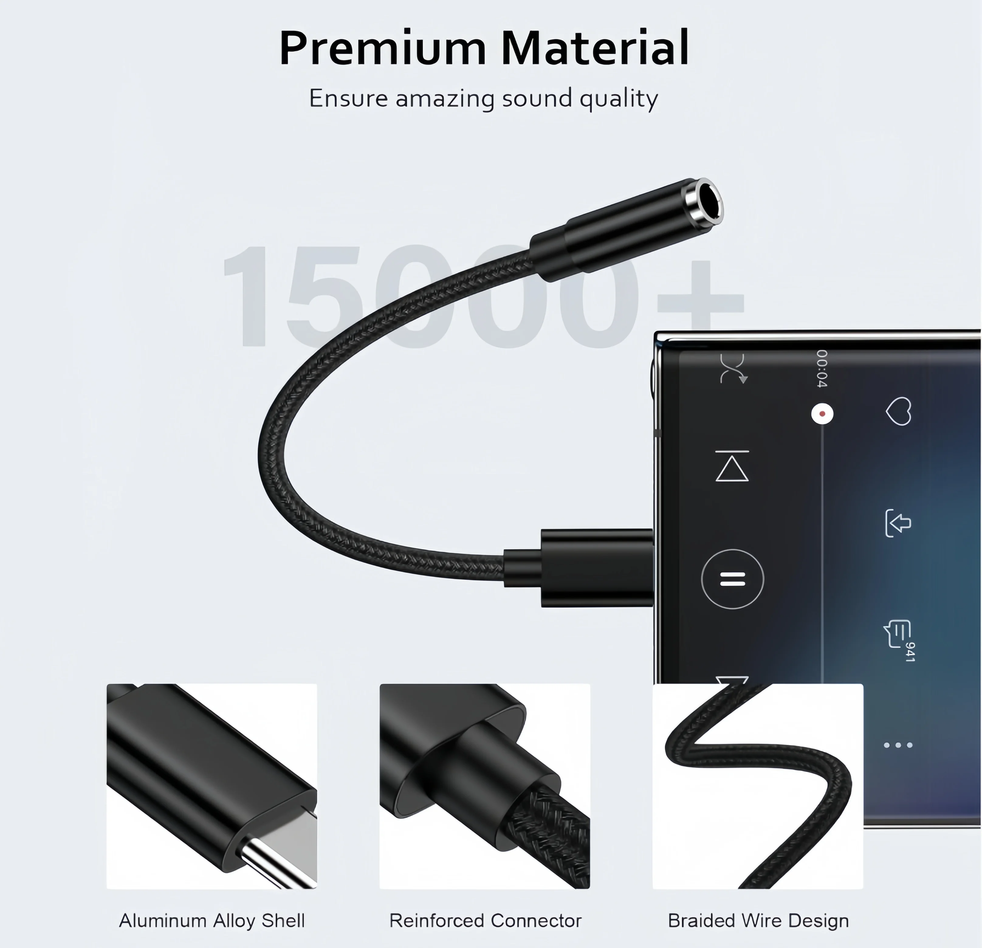 USB C-3.5mm 오디오 어댑터 삼성 타입 C-헤드폰 잭 어댑터 Aux 동글 케이블
