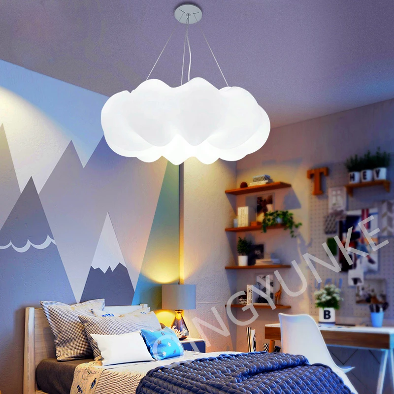 

Cloud Lampshape Pendant Lights Home Living Room Decorative Led Ceiling Lamps Fixture Children's Bedroom Simpl Dimmer Chandelier