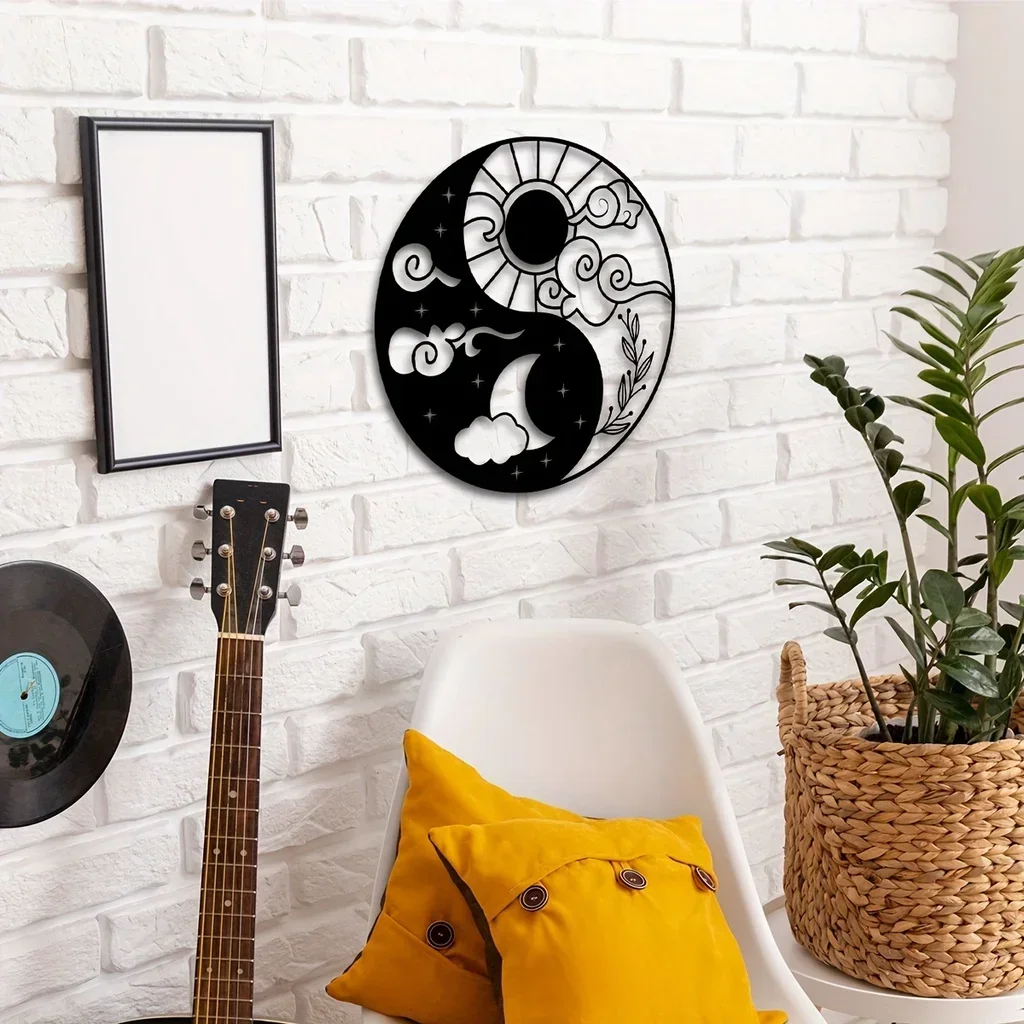 

1pc Metal Home Decor Natural Sun Moon Metal Wall Hanging Decoration Livingroom Office Decoration Holy Metal Art Creative Gift wa