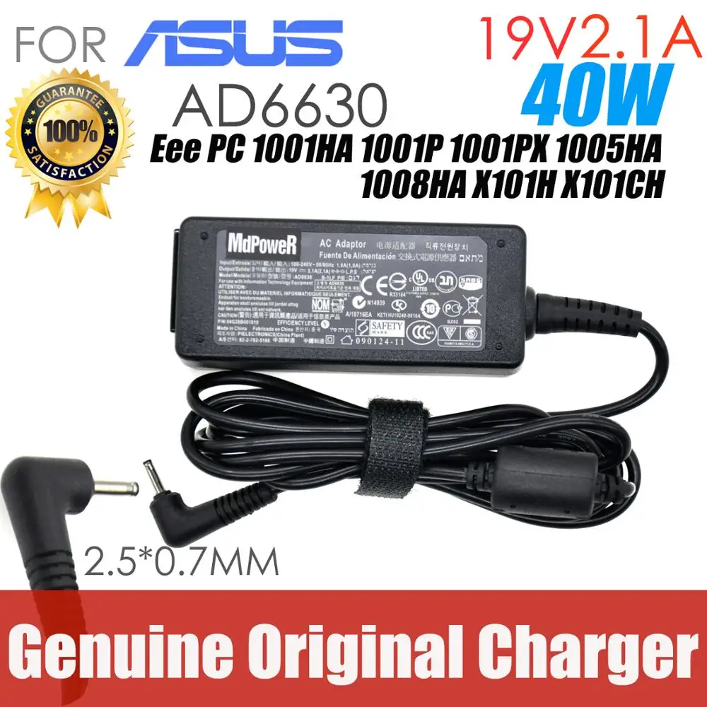 Per Asus 19V 2.1A Ad6630 Notebook Alimentatore Per Laptop Caricabatterie Adattatore Ca Eee Pc 1001Ha 1001P 1001Px 1005Ha 1008Ha X101H X101Ch