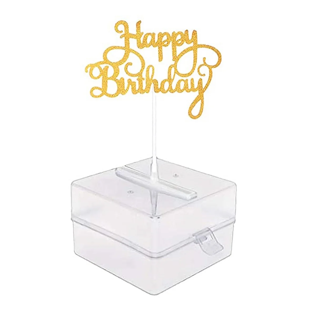 Baking Supplies Cake Money Box Set Money Pulling Cake Making Mold Cake ATM Box with Gold Glitter Happy Birthday Topper