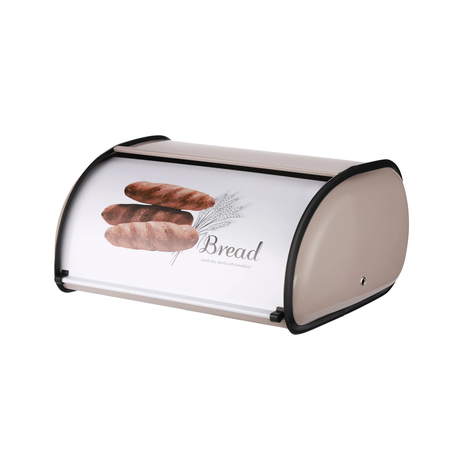 Boîte à pain de cuisine rétro en fer forgé en métal, support à pain, récipient de rangement (blanc, gris)