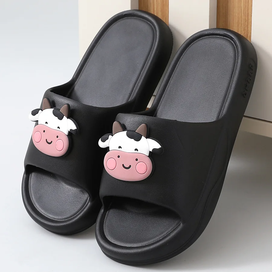 New Summer Slippers Women Home Shoes Sandals Cute Cartoon Flip Flops Men Couple's Slippers Non-Slip Soft Sole Bathroom Slides