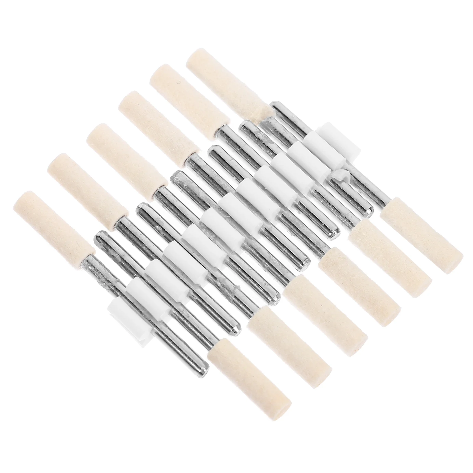 12 Pcs 3mm Wool Felt Polishing Drills Grinding Wheels for Jewelry Plastic Deburring Tools Watch Kit Nail Supplies