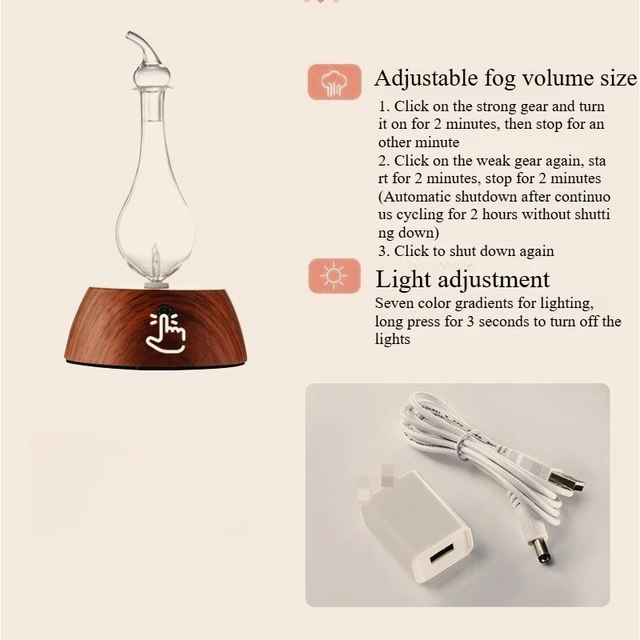 Waterless Essential Oil Pure Diffuser 7 Colors Mini Aromatherapy Nebulizing Machine Aroma Diffuser for Home Colorful Night Light 4