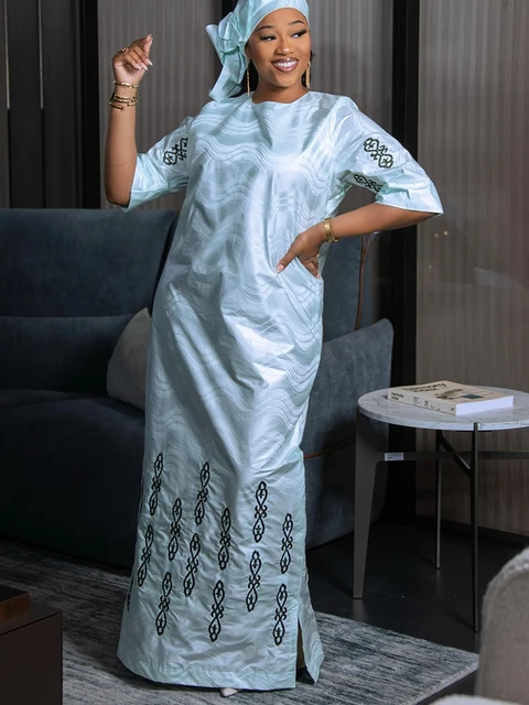 Robe Bazin Brodé Modele Boubou Bazin BOUBOU BAZIN GETZNER BLANC