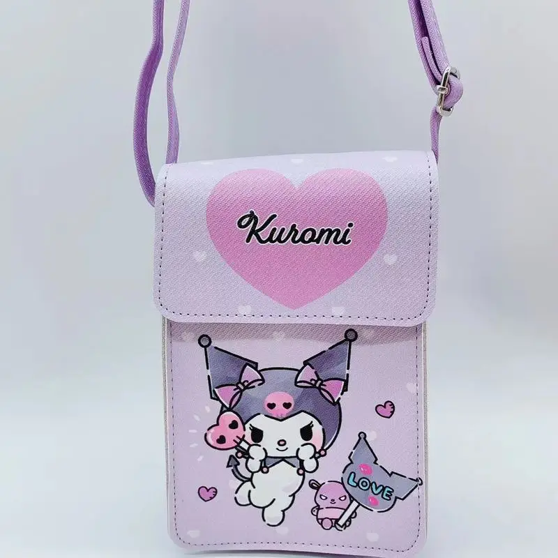 

Anime Sanrio Kawaii Hello Kitty Cinnamoroll Kuromi Girls Messenger Bag Cute Cartoon Cute Single-Shoulder Bag With Magnetic Snap