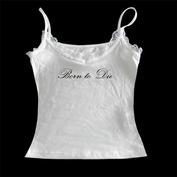 Gothic Grunge Punk Hip Hop Rock Streetwear Casual Sexy Crop Top Y2K Retro Harajuku Emo Girl Aesthetic Fashion Lace Camisole Tops 1