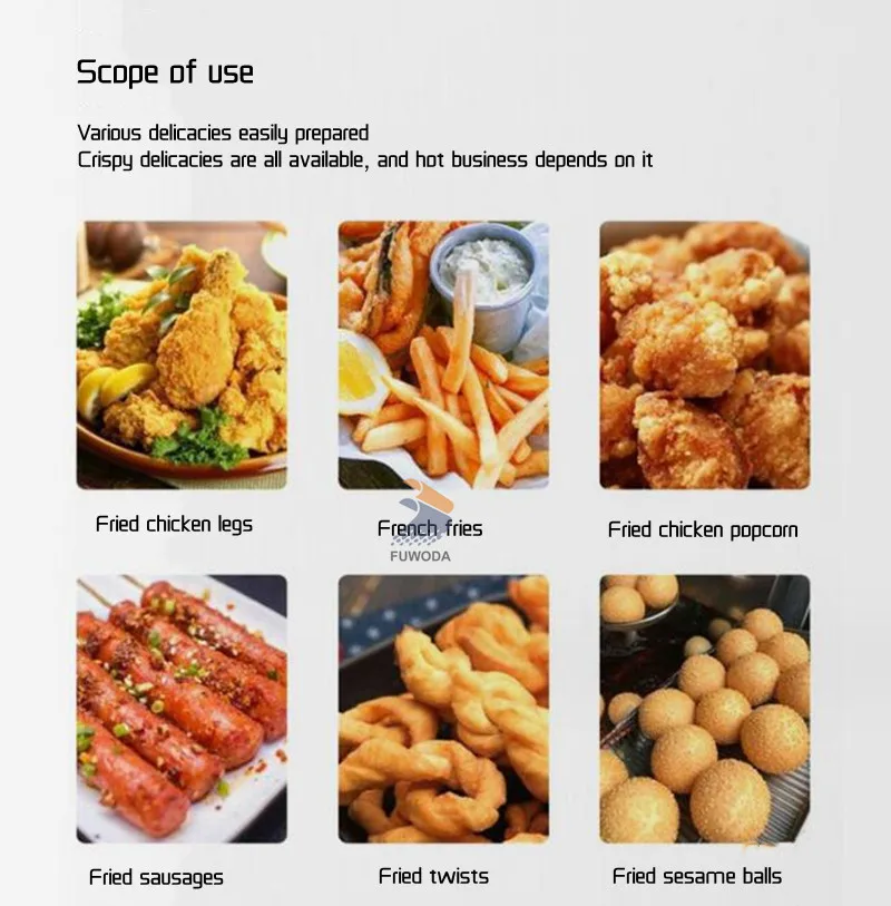 Stainless Steel Electric Fryer Automatic Lifting Fryer Food Fried Chicken French Fries Cooking Equipment Food Processor 220V 6