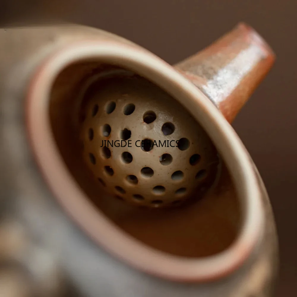 120ml Japanese Wood-fired Porcelain Zhiye Teapot Handmade Gilt Silver Silver Cat  Pot Tea Brewing Kettle Drinkware Decoration