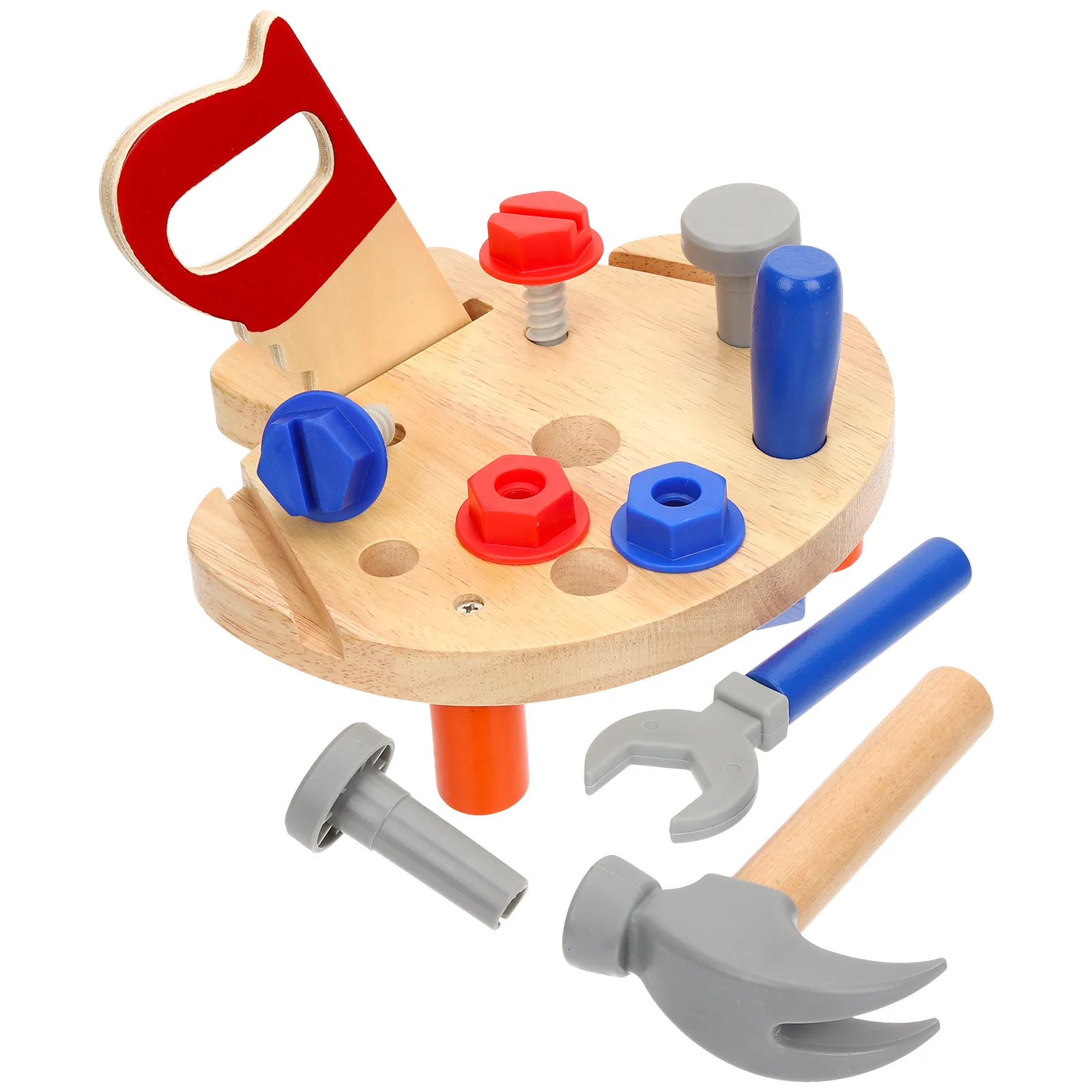 1 세트 어린이를위한 나무 놀이 수리 도구 세트 조기 학습 역할 놀이 워크샵 키..