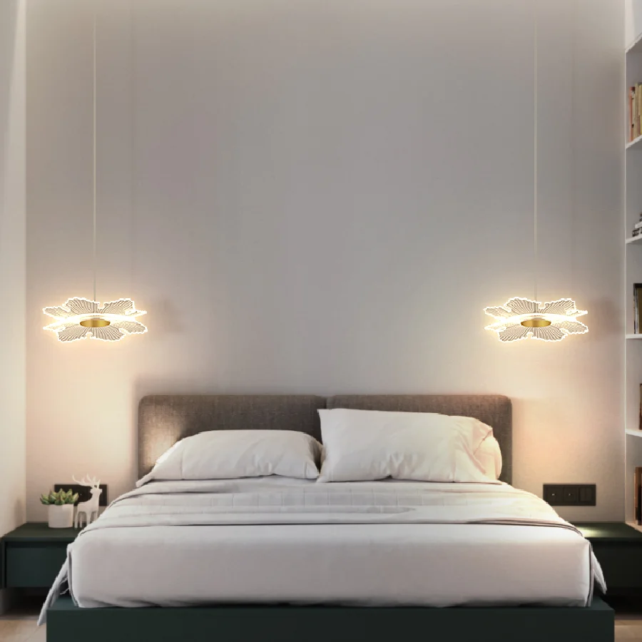 

Nordic Acrylic Bedroom Bedside Chandelier Modern LED Gold Living Room Kitchen Dining Bar Indoor Decorate Lighting Hanging Lamp