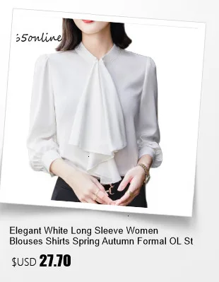 Long Sleeve Blouses Shirts Elegant Spring Autumn Formal OL Style