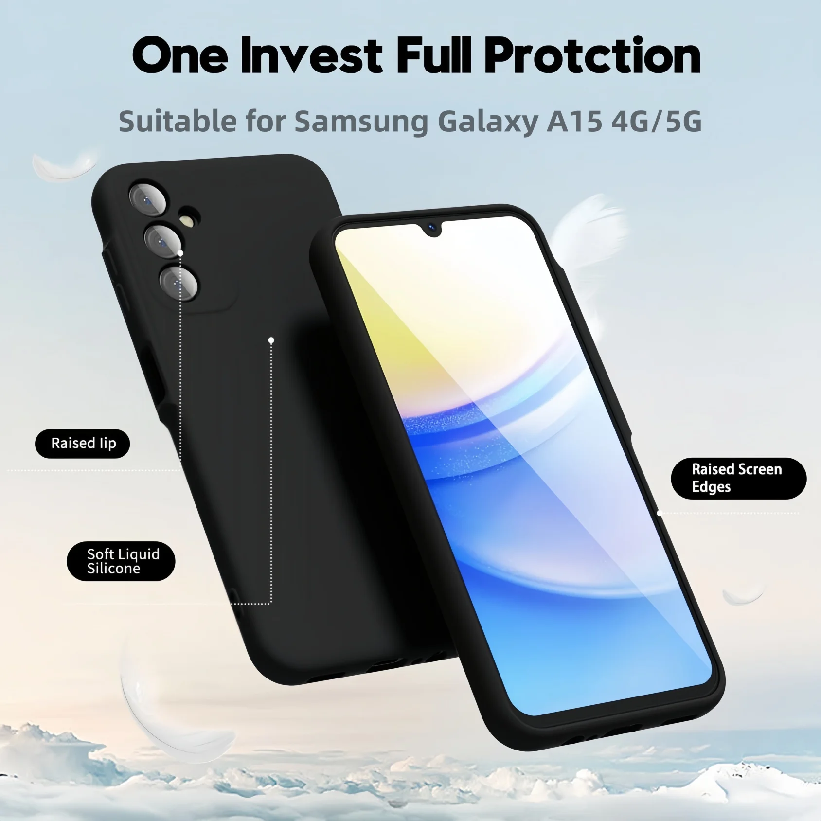 Noble Fashion Solid Colour Shockproof Protective Liquid Silicone Phone Case