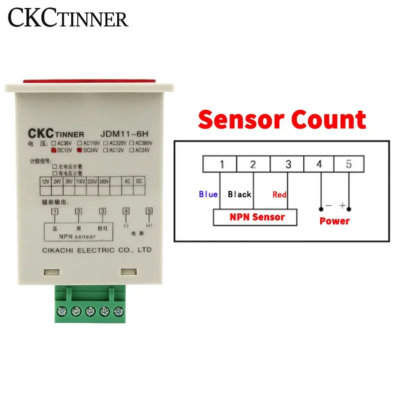 Digital Counter JDM11-6H Display Electronic Industrial Counter DC 12V 24V 36V AC 110V 220V 380V Proximity switch sensor count electronic counter