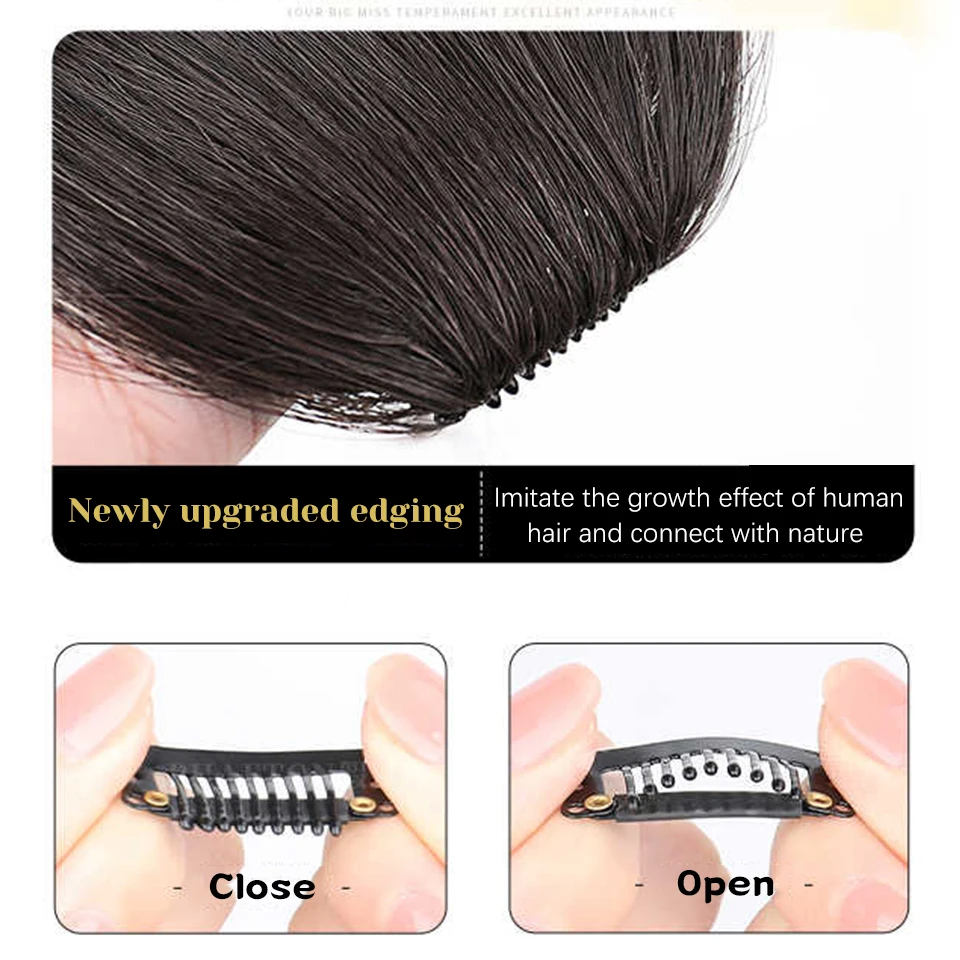Brown Synthetic Hair Clip In Bangs For Women