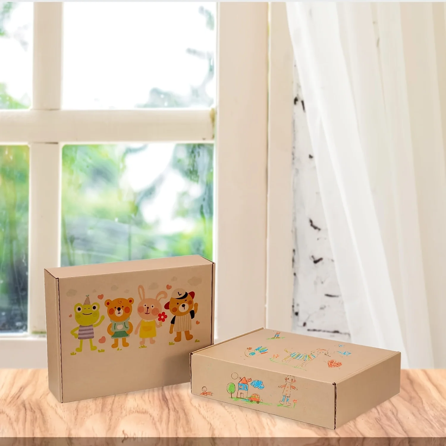 100pcs Super Hard Kraft Paper Airplane Boxes - Small Square Paper Boxes for Gift Wrapping and Mailing