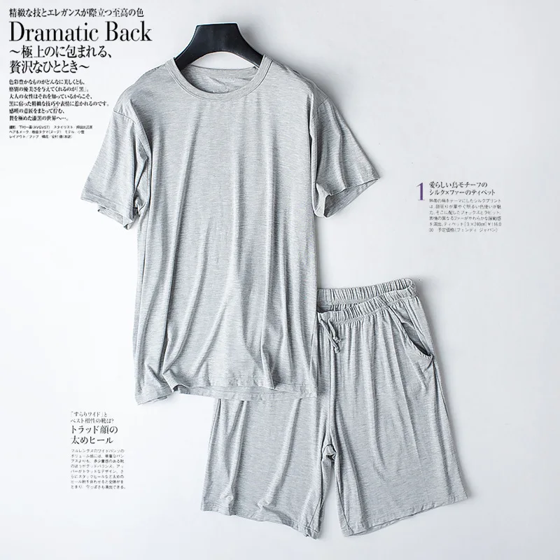 Man Pajamas Set Plus Size Summer Modal Home Wear Set Short Sleeve O Neck Men Pajamas Sets Soft Casual Sleep Wear Comfortable Workout Shorts